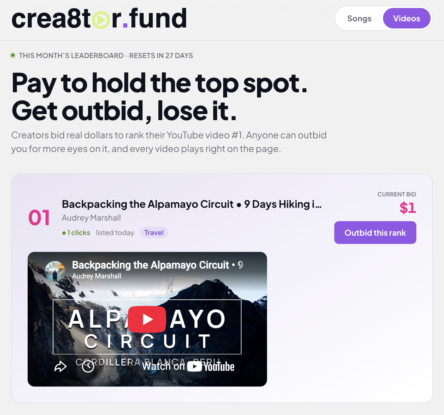 crea8tor.fund screenshot
