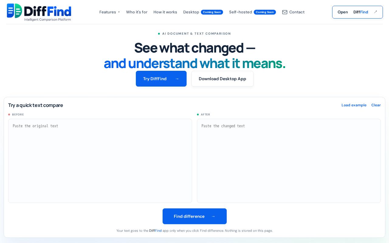 difffind.com product screenshot