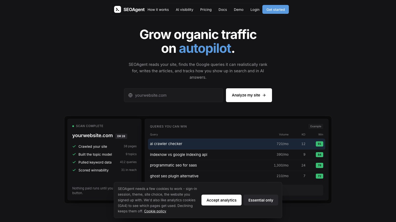 SEOAgent product screenshot