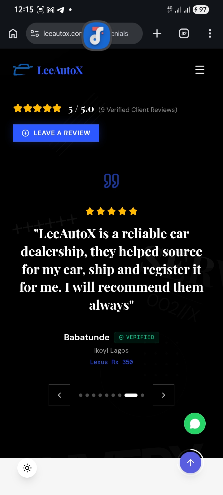 LeeAutoX — Premium Vehicle Sourcing from USA & Canada to Africa screenshot