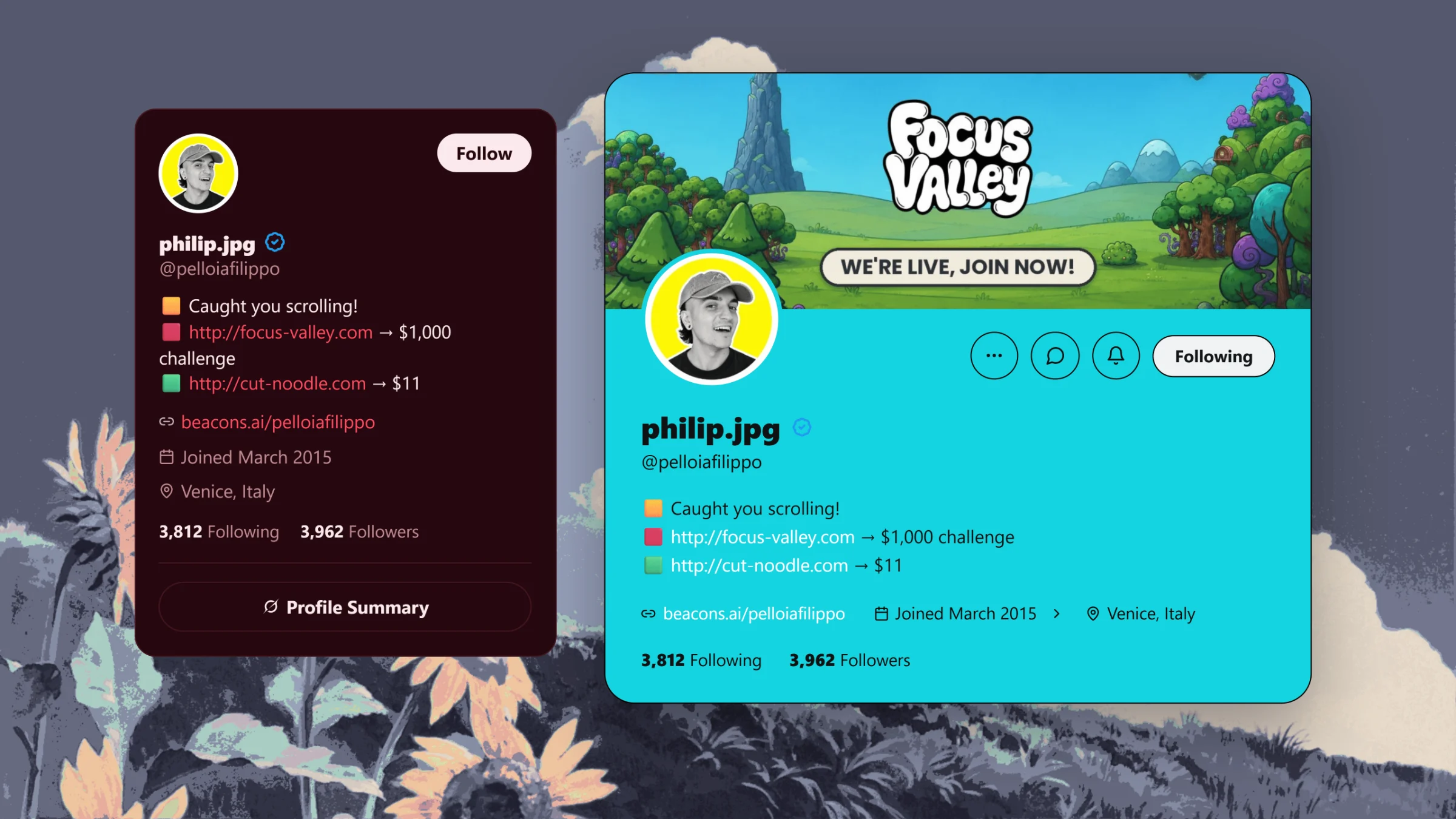 x profile on canvas , without manual typing